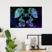 ジェミニthe twins〔占星術の〕十二宮図ポスター ポスター (ホームオフィス)