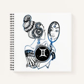 ジェミパーソナライズされたニ〔占星術の〕十二宮図アールデコレディ ノートブック (正面)