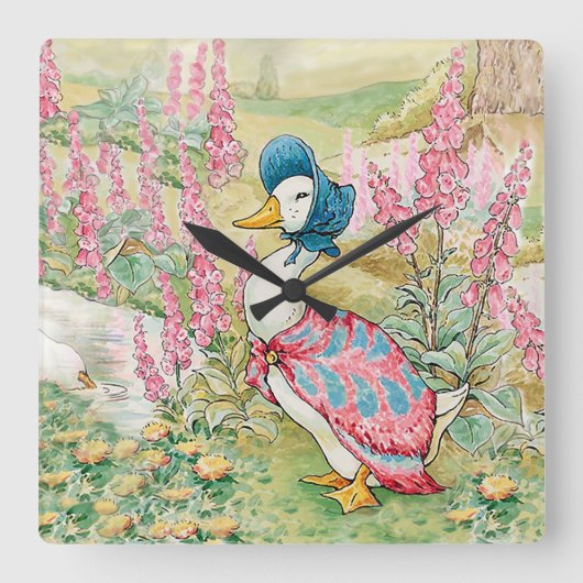 ジェミマパドルダックバイザレイク スクエア壁時計 (正面)