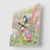 ジェミマパドルダックバイザレイク スクエア壁時計 (傾斜)