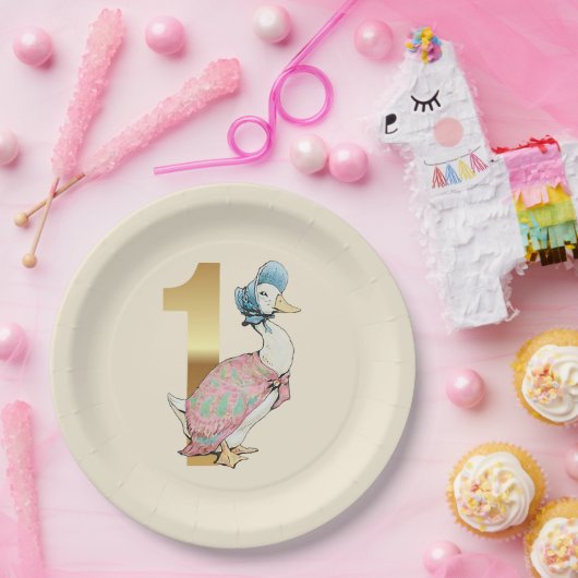 ジェミマパドルダックファースト誕生日 ペーパープレート (パーティー)