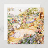 ジェミマ・プッデルダックがフォックスさんと散歩する 招待状 (正面/裏面)