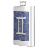 ジェミモダンニ〔占星術の〕十二宮図サインネイビーブルーデジタル迷彩柄 フラスク (左)