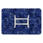 ジェミモダンニ〔占星術の〕十二宮図サインネイビーブルーデジタル迷彩柄 マグネット (横)