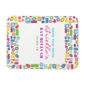 ジェムきらきら光るスきらきら光るストーンバルミツワー日付を保存 マグネット (横)