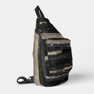 ジェムエレガントストーン抽象芸術フォト白黒宝石 スリングバッグ