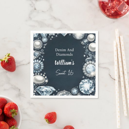 ジェムエレガントデニきらきら光るムとダイヤモンドを甘くする16 スタンダードカクテルナプキン (インサイチュ)