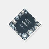 ジェムエレガントデニきらきら光るムとダイヤモンドを甘くする16 スタンダードカクテルナプキン (角)