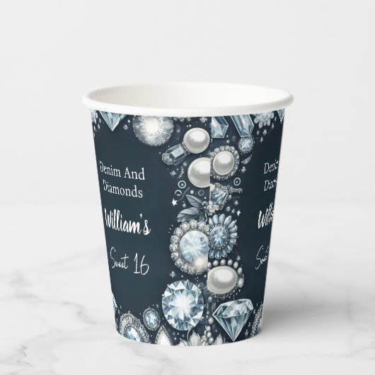 ジェムエレガントデニきらきら光るムとダイヤモンドを甘くする16 紙コップ (裏面)