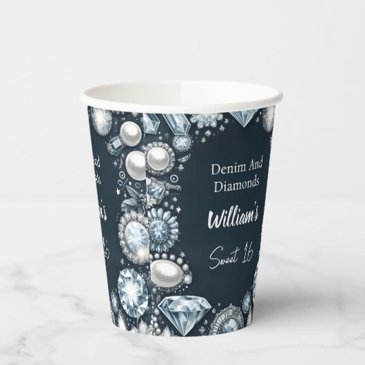 ジェムエレガントデニきらきら光るムとダイヤモンドを甘くする16 紙コップ (左)