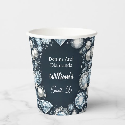 ジェムエレガントデニきらきら光るムとダイヤモンドを甘くする16 紙コップ (正面)