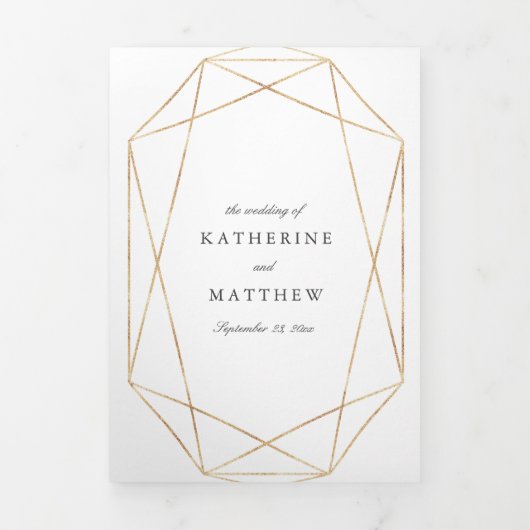 ジェムエレガントホワクラシックイトのホー結婚ト写真 三つ折り招待状 (カバー)