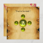 ジェムクロス1st聖餐式/《キリスト教》洗礼式や命名式黄 招待状 (正面/裏面)