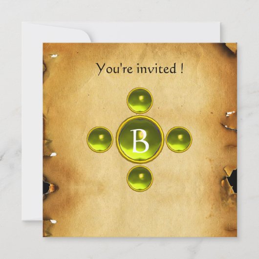 ジェムクロス1st聖餐式/《キリスト教》洗礼式や命名式黄 招待状 (正面)