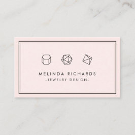 ジェムストンモダントリオロゴジュエリーデザイナーピンク 名刺