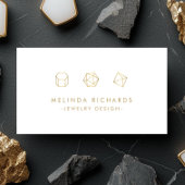 ジェムストンモダントリオロゴジュエリーデザインホワイト 名刺