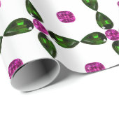 ジェムストーンアート、パープルグリーン ラッピングペーパー (ロールコーナー)