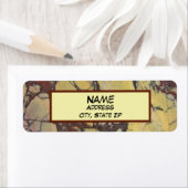 ジェムストーンイエローレッドアゲート写真抽象芸術大理石 ラベル (インサイチュ)