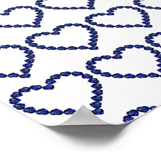 ジェムストーンサファイアブルーハート ポスター (角)