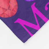 ジェムストーンズハート名前をカスタムするマエブピンクブルー フリースブランケット (角)