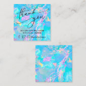 ジェムストーンパステルブルーオ感謝していプルユー スクエア名刺 (正面/裏面)