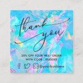 ジェムストーンパステルブルーオ感謝していプルユー スクエア名刺 (正面)