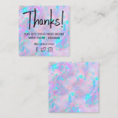 ジェムストーンパープルオパールテクスチャ割引カード スクエア名刺 (正面/裏面)