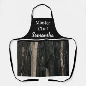 ジェムストーンフォト白黒ストライプマスターシェフ エプロン (正面)