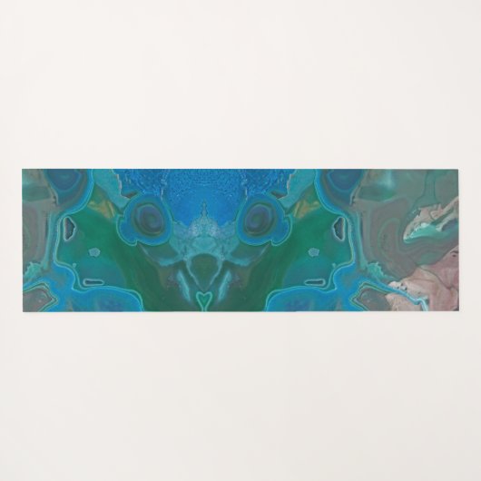 ジェムストーンブライトブルーグリーン旋回抽象芸術宝石 ヨガマット (裏面(横))