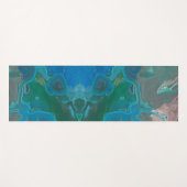 ジェムストーンブライトブルーグリーン旋回抽象芸術宝石 ヨガマット (正面(横))
