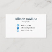 ジェムストーンブルーモダンアガテゴールドフォイル 名刺 (裏面)