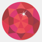 ジェムストーンレッドクラシックラウンドステッカー ラウンドシール (正面)