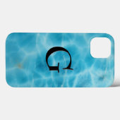 ジェムストーン柄ブルーラリマー&ブラックオニックス Case-Mate iPhoneケース (裏面 (横))