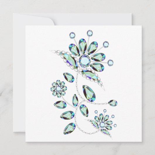 ジェムストーン金ゴールドフィリグリーフラットカード (正面)