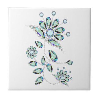 ジェムストーン金ゴールドフィリグリー タイル