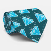 ジェムストーン・ブルー・トパーズ4thアニバーサリーまたは宝石イベント ネクタイ (ロール)