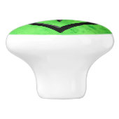 ジェムストーン、ライムグリーンジェード&ブラックオニックスオーナメント セラミックノブ (側面)