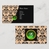 ジェムダマスクモノグラムグリーンエメラルドプラチナ 名刺 (正面/裏面)