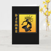 ジェムベドラムアフリカンボンゴコンガス音楽 カード (黄色い花)