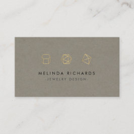 ジェムモダンストントリオロゴジュエリーデザインカーキ 名刺