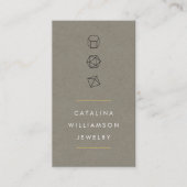 ジェムモダンストントリオロゴ垂直カーキ 名刺 (正面)