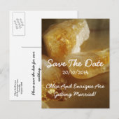 ジェム大切ストーンフォトウェディング日付を保存 案内ポストカード (正面/裏面)