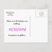 ジェム大切ストーンフォトウェディング日付を保存 案内ポストカード (裏面)