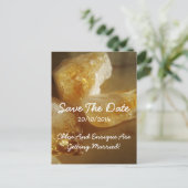 ジェム大切ストーンフォトウェディング日付を保存 案内ポストカード (スタンド正面)