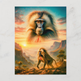 ジェラダバブーンの二重暴露ポートレート シーズンポストカード