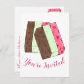 ジェラトイタリアンスムーモニアイスパーティの招待状 インビテーションポストカード (正面/裏面)