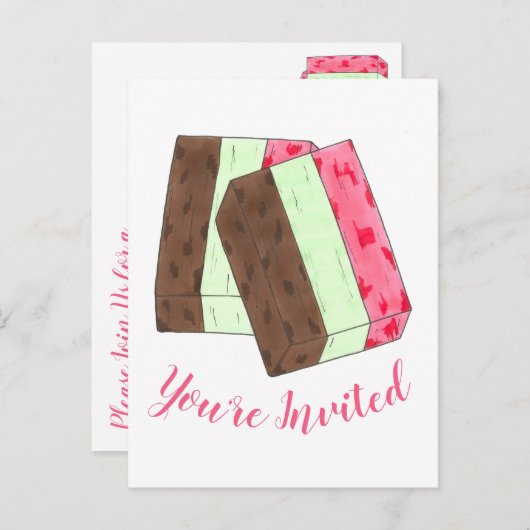 ジェラトイタリアンスムーモニアイスパーティの招待状 インビテーションポストカード (正面/裏面)