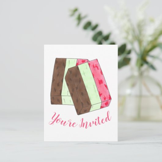 ジェラトイタリアンスムーモニアイスパーティの招待状 インビテーションポストカード (スタンド正面)