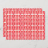 ジェラニウムiを使用した赤とピンクのフローラグラフィック サンキューカード (正面/裏面)