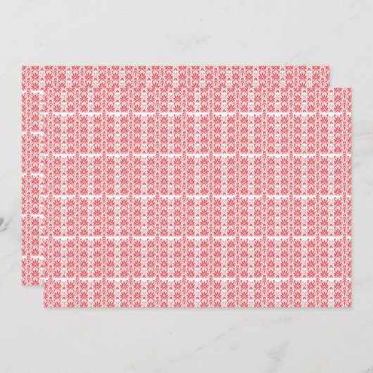 ジェラニウムiを使用した赤とピンクのフローラグラフィック サンキューカード (正面/裏面)